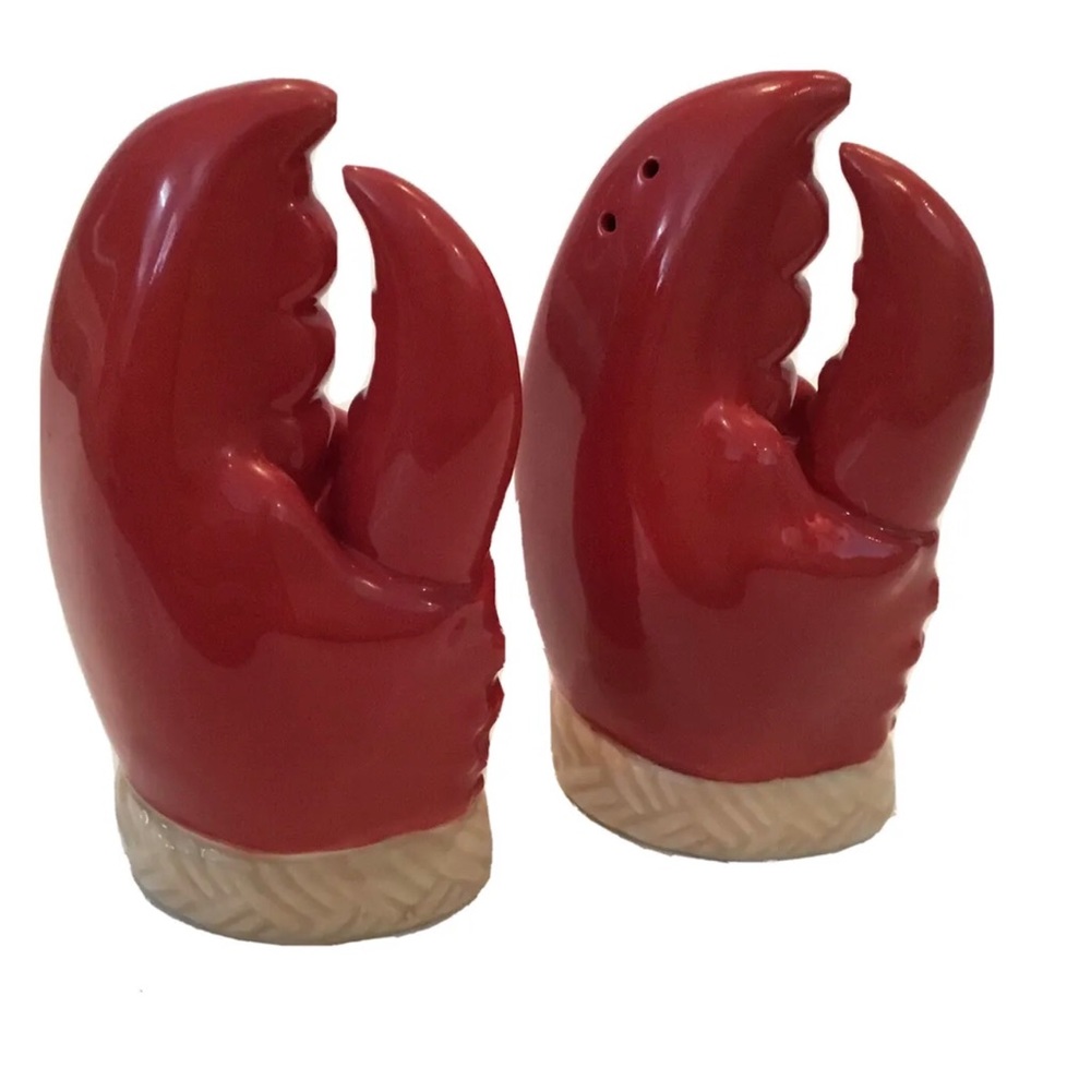 Lobster Claw Salt and Pepper Shaker Set Seattle Red Ceramic